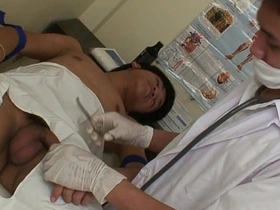 Twink medical examination with a dirty purpose in a doctor’s uniform