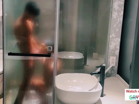 Gay bathroom action with bareback big cocks in Vietnam