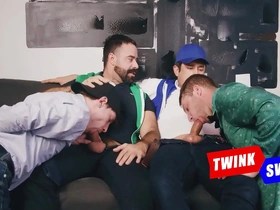 Two young boys team up to seduce and please their shared stepfathers