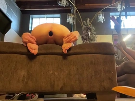Gay big cock strokes to kinky poses with open assholes and wrinkled soles