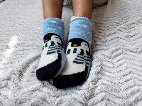 Gay man explores kinky fetish with exotic penguin stockings