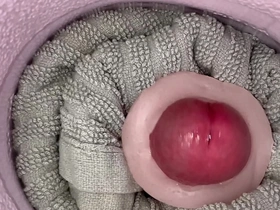 Intimate solo play with pocket toy for a steamy finish