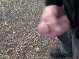 Solo gay guy enjoys morning wank in public