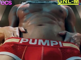 Aroused Asian man is adored and played with his nipples by a muscle enthusiast