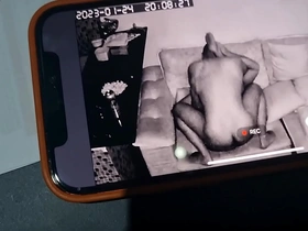 The doorman's unusual late-night snack on camera sparks lust in the viewer