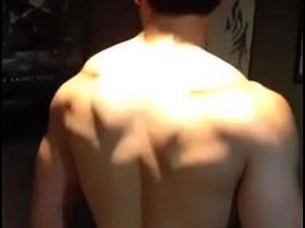 flexing asian dude